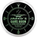 ADVPRO Jared's Man Cave Game Room Custom Name Neon Sign Clock ncx0226-tm - Green