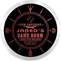ADVPRO Jared's Man Cave Game Room Custom Name Neon Sign Clock ncx0226-tm - Red