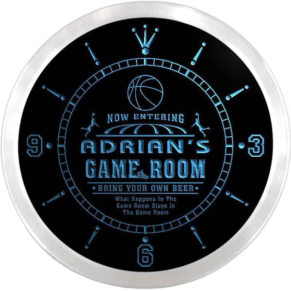 ADVPRO Adrian's Man Cave Game Room Custom Name Neon Sign Clock ncx0227-tm - Blue