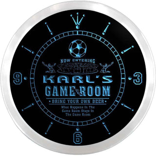 ADVPRO Karl's Man Cave Game Room Custom Name Neon Sign Clock ncx0228-tm - Blue