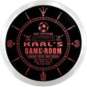 ADVPRO Karl's Man Cave Game Room Custom Name Neon Sign Clock ncx0228-tm - Red