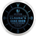 ADVPRO Claude's Man Cave Game Room Custom Name Neon Sign Clock ncx0229-tm - Blue