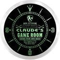 ADVPRO Claude's Man Cave Game Room Custom Name Neon Sign Clock ncx0229-tm - Green
