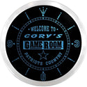 ADVPRO Cory's Man Cave Game Room Custom Name Neon Sign Clock ncx0230-tm - Blue