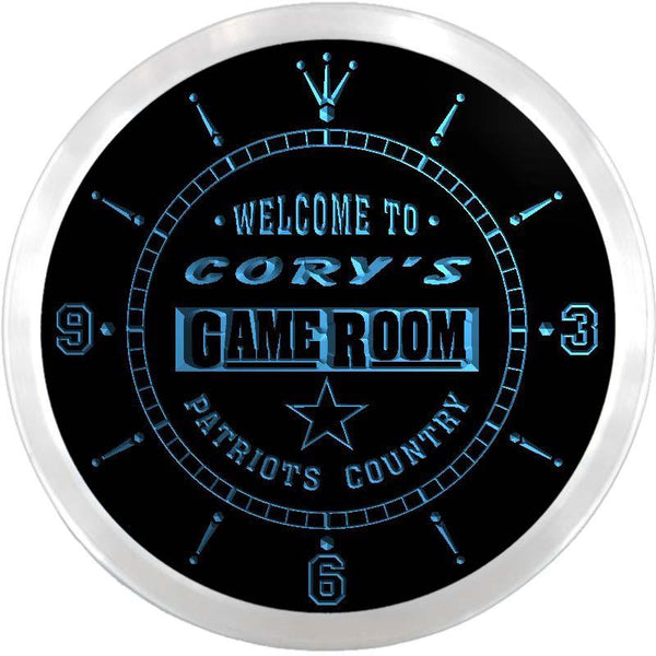 ADVPRO Cory's Man Cave Game Room Custom Name Neon Sign Clock ncx0230-tm - Blue