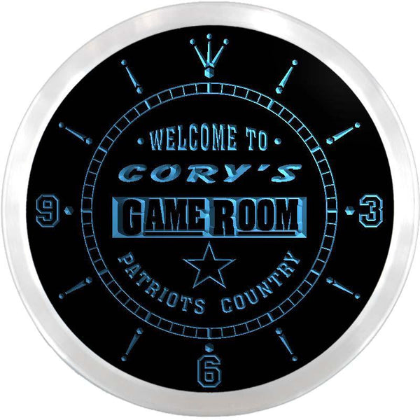 ADVPRO Cory's Man Cave Game Room Custom Name Neon Sign Clock ncx0230-tm - Blue