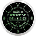 ADVPRO Cory's Man Cave Game Room Custom Name Neon Sign Clock ncx0230-tm - Green