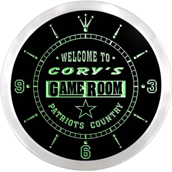 ADVPRO Cory's Man Cave Game Room Custom Name Neon Sign Clock ncx0230-tm - Green