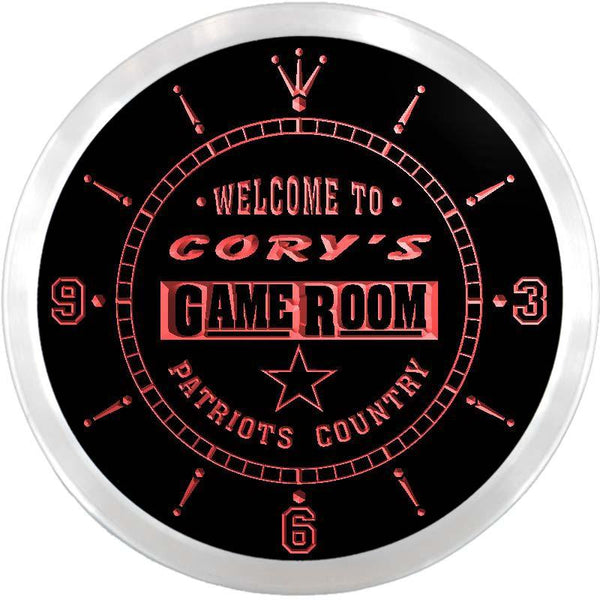 ADVPRO Cory's Man Cave Game Room Custom Name Neon Sign Clock ncx0230-tm - Red