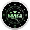ADVPRO Erik's Cowboys Game Room Custom Name Neon Sign Clock ncx0231-tm - Green