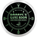 ADVPRO Darryl's DJ Game Room Custom Name Neon Sign Clock ncx0232-tm - Green