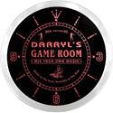 ADVPRO Darryl's DJ Game Room Custom Name Neon Sign Clock ncx0232-tm - Red