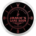 ADVPRO Jamie's VIP Lounge Game Room Custom Name Neon Sign Clock ncx0233-tm - Red