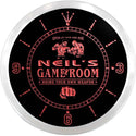ADVPRO Neil's Fight Club Game Room Custom Name Neon Sign Clock ncx0234-tm - Red