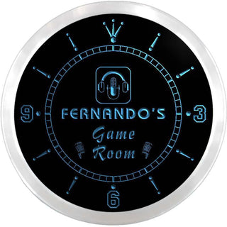 ADVPRO Fernando's Studio Game Room Custom Name Neon Sign Clock ncx0237-tm - Blue