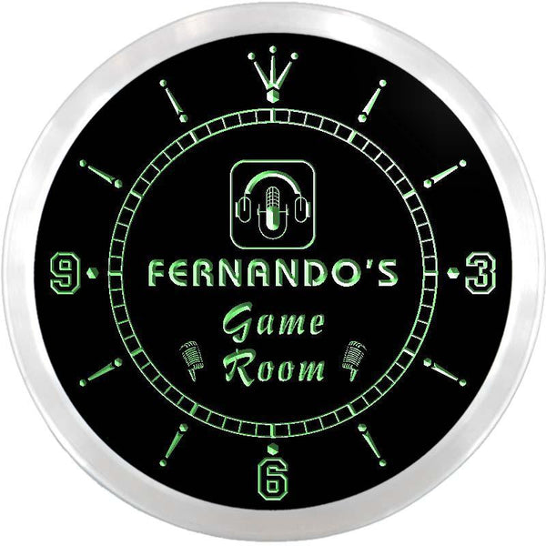 ADVPRO Fernando's Studio Game Room Custom Name Neon Sign Clock ncx0237-tm - Green
