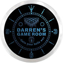 ADVPRO Darren's Beer Pong Game Room Custom Name Neon Sign Clock ncx0240-tm - Blue