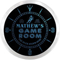 ADVPRO Mathew's Penalty Box Game Room Custom Name Neon Sign Clock ncx0242-tm - Blue