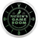 ADVPRO Mathew's Penalty Box Game Room Custom Name Neon Sign Clock ncx0242-tm - Green