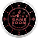 ADVPRO Mathew's Penalty Box Game Room Custom Name Neon Sign Clock ncx0242-tm - Red