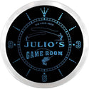 ADVPRO Julio's Fishing Hole Game Room Custom Name Neon Sign Clock ncx0246-tm - Blue