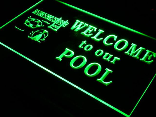 ADVPRO Welcome to Our Pool Home Decor Neon Light Sign st4-s003 - Green