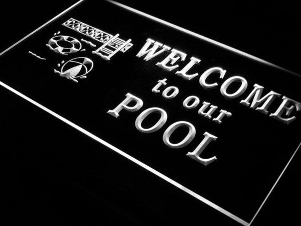 ADVPRO Welcome to Our Pool Home Decor Neon Light Sign st4-s003 - White