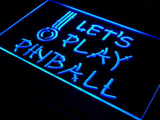 ADVPRO Let's Play Pinball Game Room Bar Neon Light Sign st4-s011 - Blue