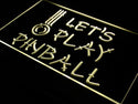 ADVPRO Let's Play Pinball Game Room Bar Neon Light Sign st4-s011 - Yellow