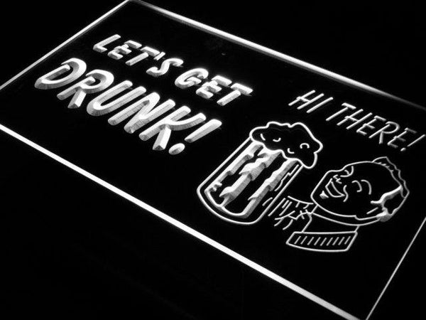 ADVPRO Let's Get Drunk Bar Pub Beer Neon Light Sign st4-s014 - White