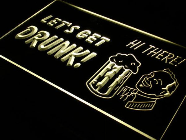 ADVPRO Let's Get Drunk Bar Pub Beer Neon Light Sign st4-s014 - Yellow