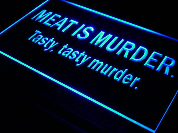 ADVPRO Meat is Murder Tasty Murder Bar Neon Light Sign st4-s020 - Blue