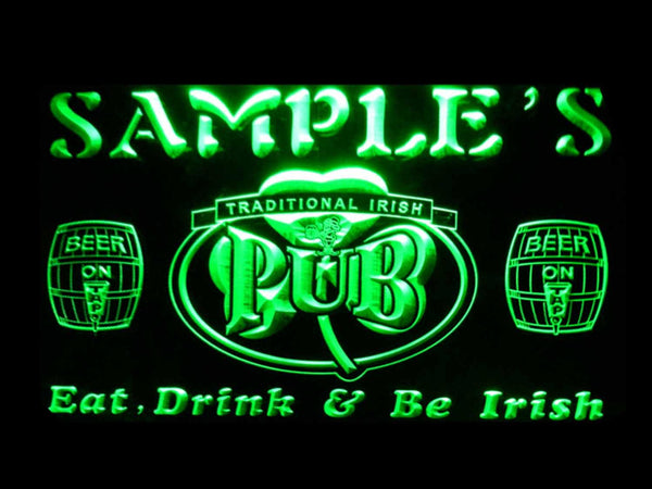 ADVPRO Name Personalized Custom Irish Pub Shamrock Bar Beer Neon Sign st4-pa-tm - Green