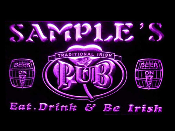 ADVPRO Name Personalized Custom Irish Pub Shamrock Bar Beer Neon Sign st4-pa-tm - Purple