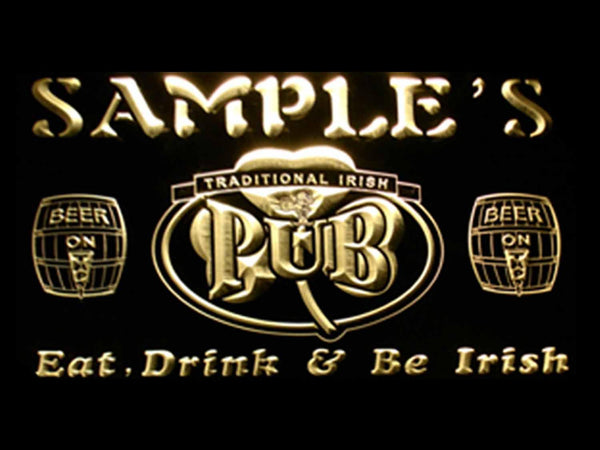 ADVPRO Name Personalized Custom Irish Pub Shamrock Bar Beer Neon Sign st4-pa-tm - Yellow