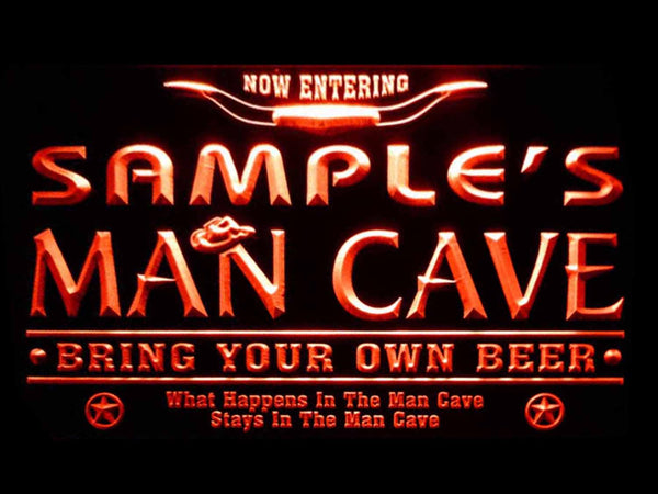 ADVPRO Man Cave Name Personalized Custom Game Room Cowboys Bar Beer LED Neon Sign st4-pb-tm - Orange