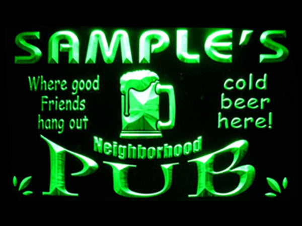 ADVPRO Name Personalized Custom Neighborhood Pub Bar Beer Neon Sign st4-pg-tm - Green