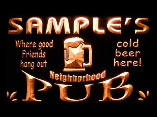 ADVPRO Name Personalized Custom Neighborhood Pub Bar Beer Neon Sign st4-pg-tm - Orange