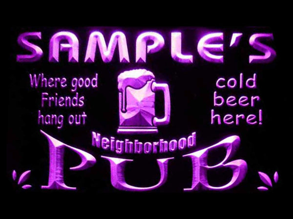 ADVPRO Name Personalized Custom Neighborhood Pub Bar Beer Neon Sign st4-pg-tm - Purple