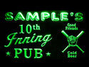 ADVPRO Name Personalized Custom Baseball Inning Bar Beer Neon Sign st4-po-tm - Green