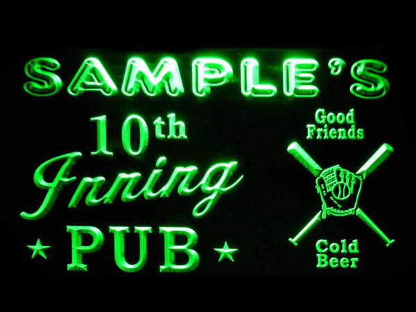 ADVPRO Name Personalized Custom Baseball Inning Bar Beer Neon Sign st4-po-tm - Green