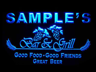 ADVPRO Name Personalized Custom Bar & Grill Beer Neon Light Sign st4-pr-tm - Blue