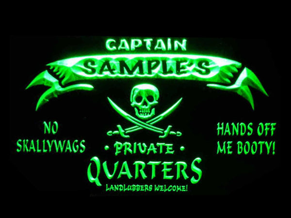 ADVPRO Name Personalized Custom Private Quarters Pirate Man Cave Neon Sign st4-pw-tm - Green