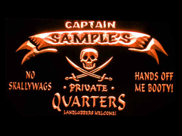 ADVPRO Name Personalized Custom Private Quarters Pirate Man Cave Neon Sign st4-pw-tm - Orange
