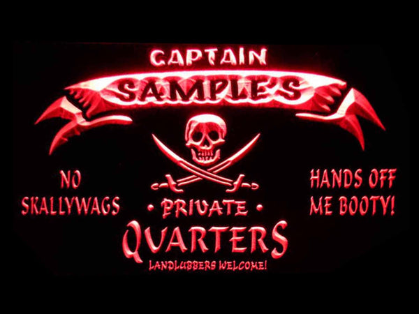 ADVPRO Name Personalized Custom Private Quarters Pirate Man Cave Neon Sign st4-pw-tm - Red