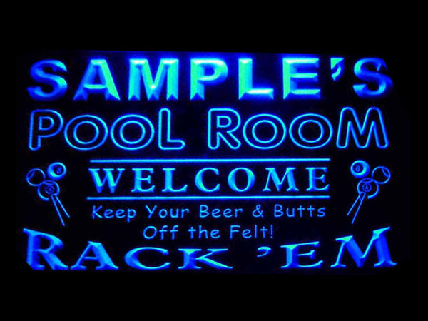 ADVPRO Name Personalized Custom Pool Room Rack 'em Bar Beer Neon Light Sign st4-py-tm - Blue
