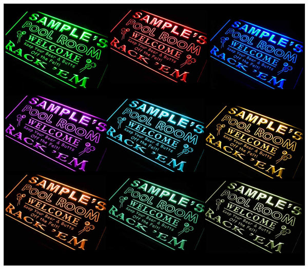 ADVPRO Name Personalized Custom Pool Room Rack 'em Bar Beer Neon Light Sign st4-py-tm - Multicolor