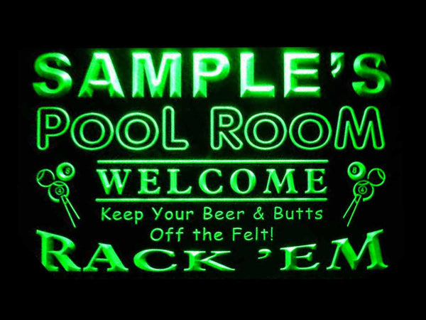 ADVPRO Name Personalized Custom Pool Room Rack 'em Bar Beer Neon Light Sign st4-py-tm - Green