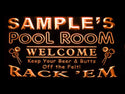 ADVPRO Name Personalized Custom Pool Room Rack 'em Bar Beer Neon Light Sign st4-py-tm - Orange
