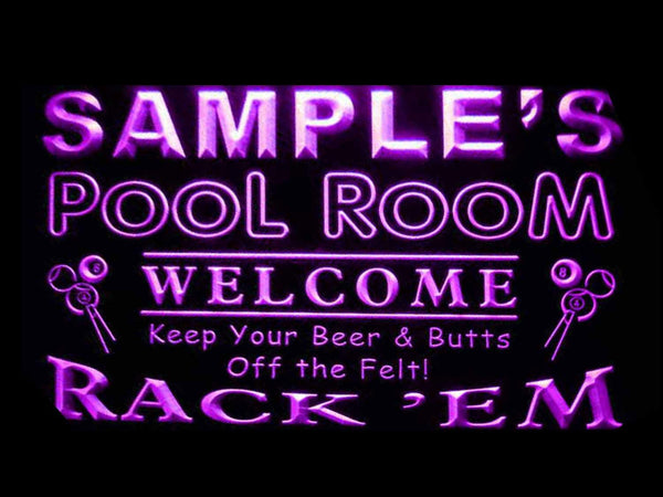 ADVPRO Name Personalized Custom Pool Room Rack 'em Bar Beer Neon Light Sign st4-py-tm - Purple